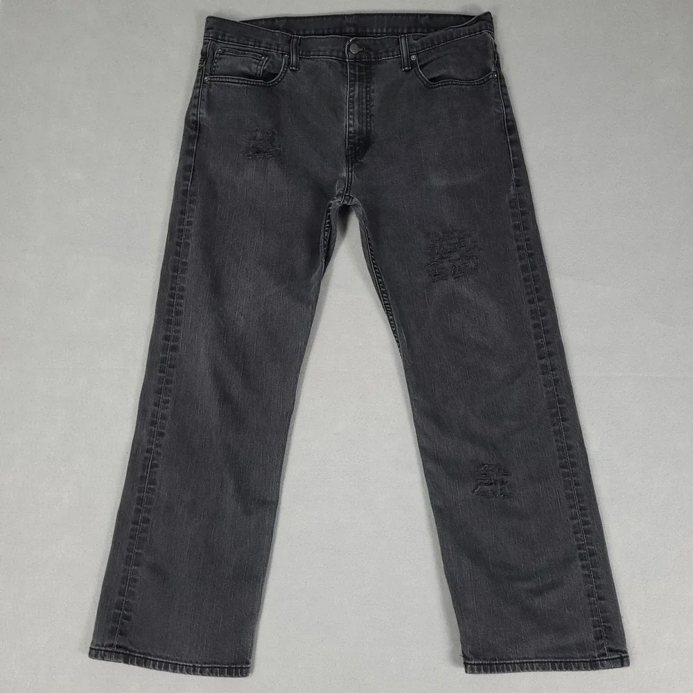 Levi's 541 Jeans Men's 38x30 Black Distressed Athletic Taper Denim 541-0960